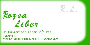 rozsa liber business card